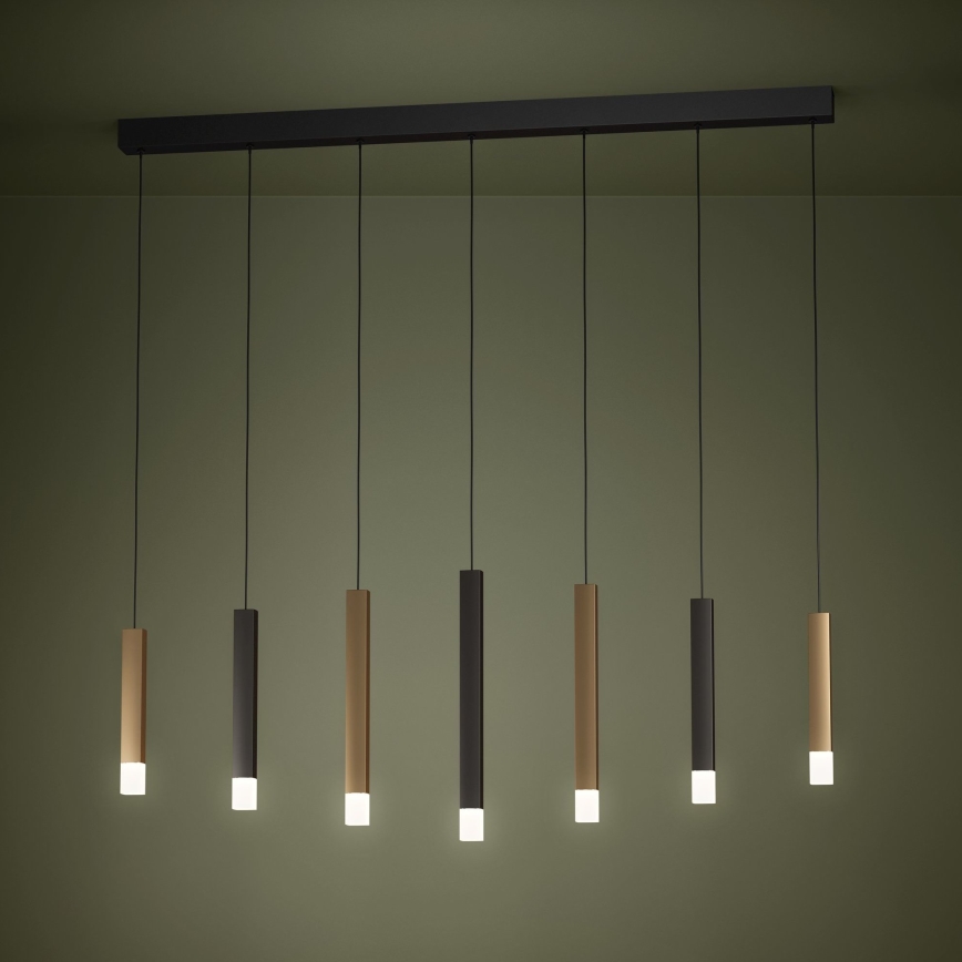 Eglo - Светодиодная подвесная люстра с регулированием яркости 7xLED/3,1W/230V 3000K антрацит/золотистый
