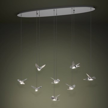 Eglo - Светодиодная подвесная люстра с регулированием яркости 8xLED/4,2W/230V 3000K блестящий хром