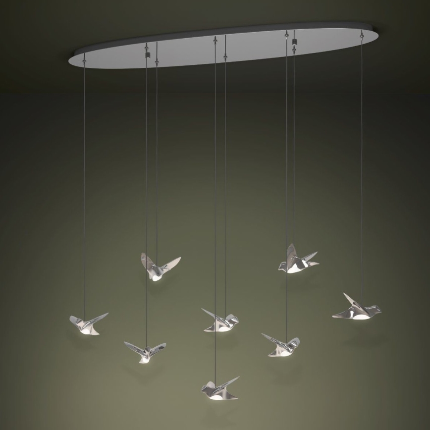 Eglo - Светодиодная подвесная люстра с регулированием яркости 8xLED/4,2W/230V 3000K блестящий хром