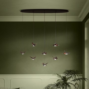 Eglo - Светодиодная подвесная люстра с регулированием яркости 8xLED/4,2W/230V 3000K черный