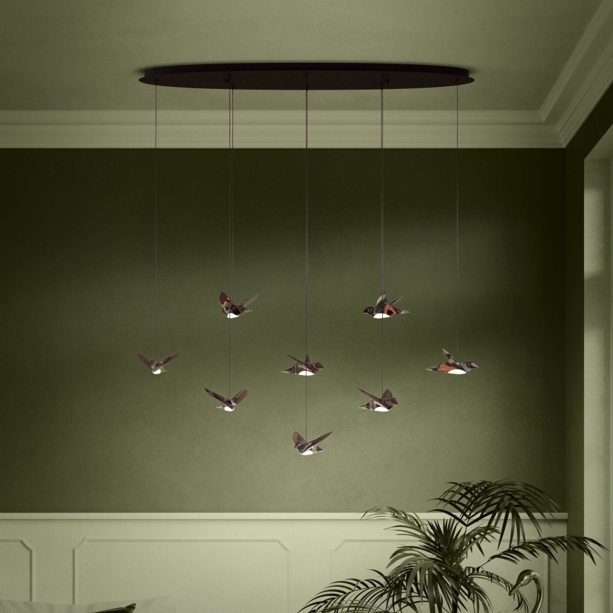 Eglo - Светодиодная подвесная люстра с регулированием яркости 8xLED/4,2W/230V 3000K черный
