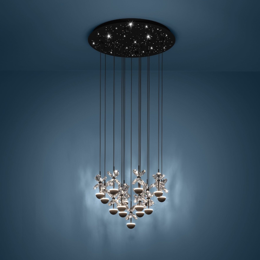 Eglo - Светодиодная подвесная люстра с регулированием яркости LED/27W/230V 3000K черная