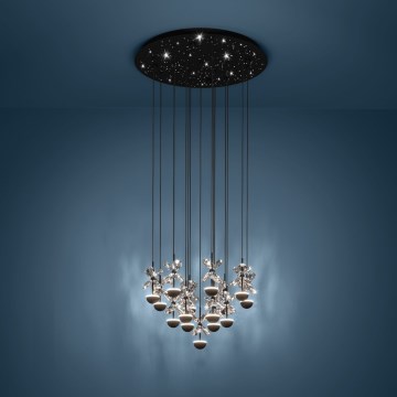 Eglo - Светодиодная подвесная люстра с регулированием яркости LED/27W/230V 3000K черная