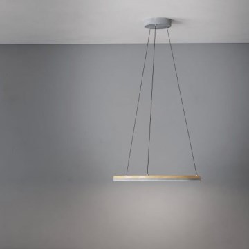 Eglo - Светодиодная подвесная люстра с регулированием яркости LED/36W/230V 3000K серый/дуб