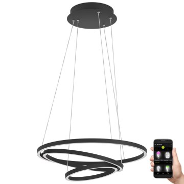 Eglo - Светодиодная подвесная люстра с регулированием яркости LED/43,2W/230V черный