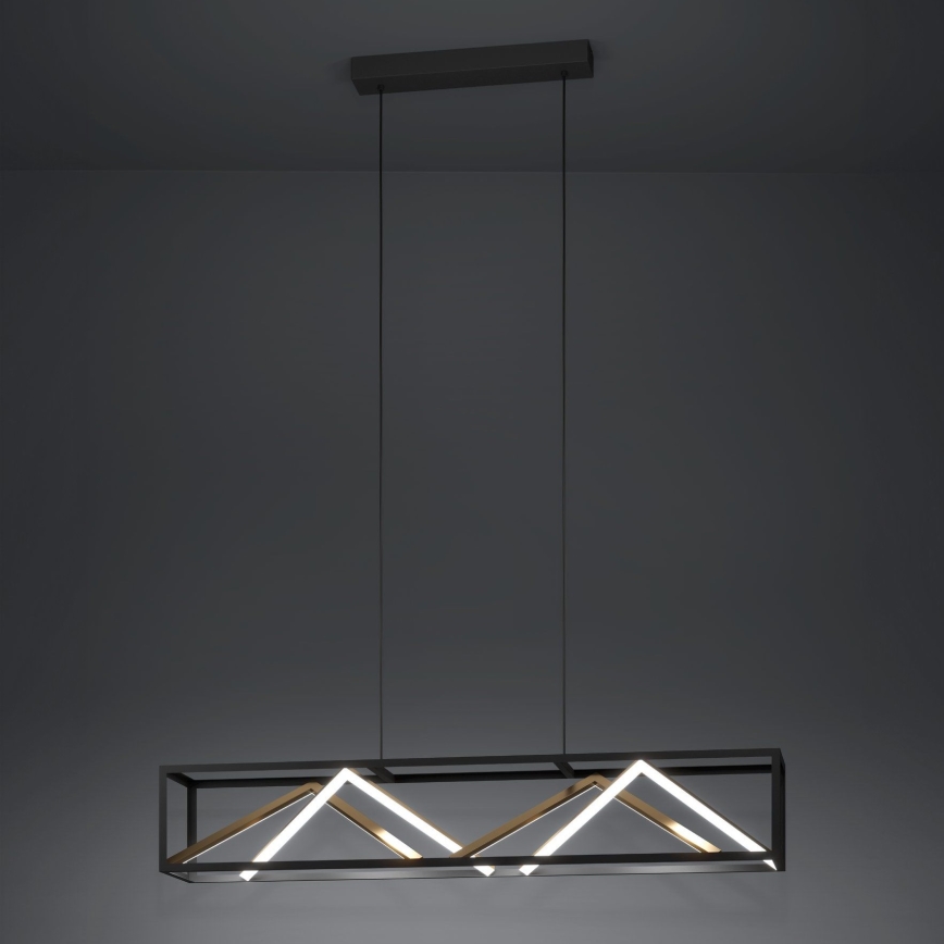Eglo - Светодиодная подвесная люстра с регулированием яркости LED/46W/230V 2700-6500K черный/золотистый + дистанционное управление