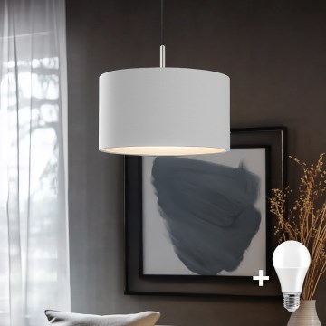 Eglo - Светодиодная подвесная люстра TUNJA 1xE27/60W/230V белый