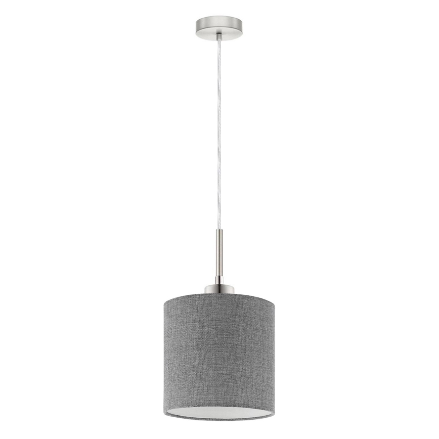 Eglo - Светодиодная подвесная люстра TUNJA 1xE27/60W/230V серый