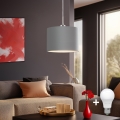 Eglo - Светодиодная подвесная люстра TUNJA 1xE27/60W/230V серый