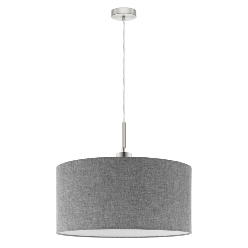 Eglo - Светодиодная подвесная люстра TUNJA 1xE27/60W/230V серый