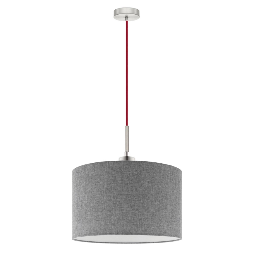 Eglo - Светодиодная подвесная люстра TUNJA 1xE27/60W/230V серый