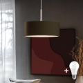 Eglo - Светодиодная подвесная люстра TUNJA 1xE27/60W/230V коричневый