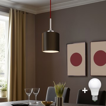 Eglo - Светодиодная подвесная люстра TUNJA 1xE27/60W/230V коричневый