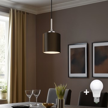 Eglo - Светодиодная подвесная люстра TUNJA 1xE27/60W/230V коричневый