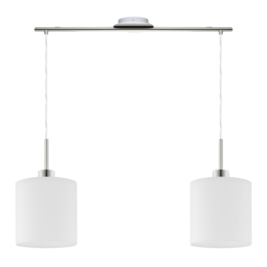 Eglo - Светодиодная подвесная люстра TUNJA 2xE27/60W/230V белый