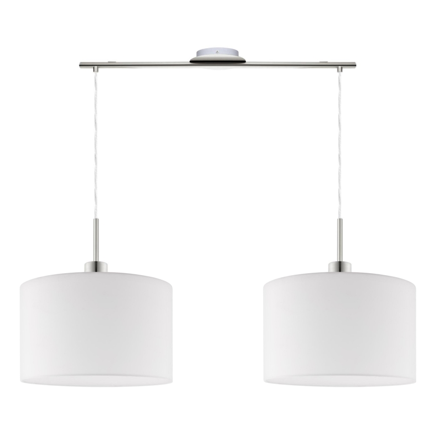 Eglo - Светодиодная подвесная люстра TUNJA 2xE27/60W/230V белый