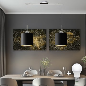 Eglo - Светодиодная подвесная люстра TUNJA 2xE27/60W/230V черный