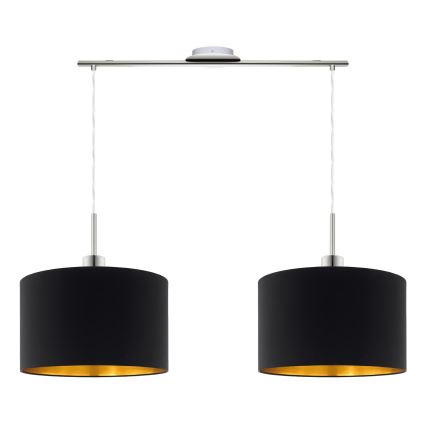 Eglo - Светодиодная подвесная люстра TUNJA 2xE27/60W/230V черный