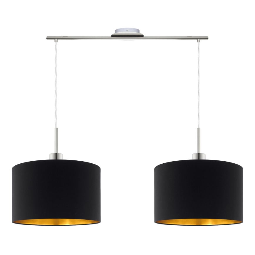 Eglo - Светодиодная подвесная люстра TUNJA 2xE27/60W/230V черный
