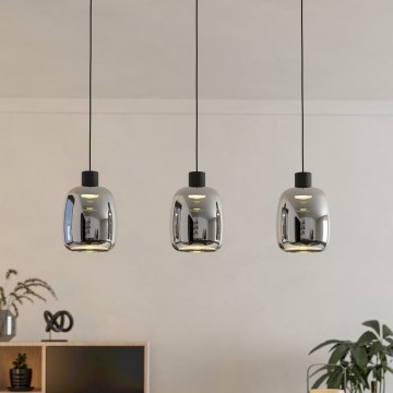 Eglo - Светодиодная подвесная RGBW-люстра с регулированием яркости 3xLED/3,7W/230V 2700-6500K серый
