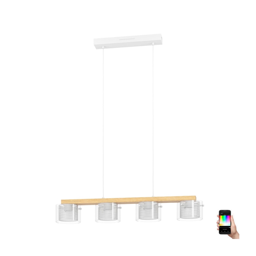 Eglo - Светодиодная подвесная RGBW-люстра с регулированием яркости 4xLED/3,7W/230V 2700-6500K