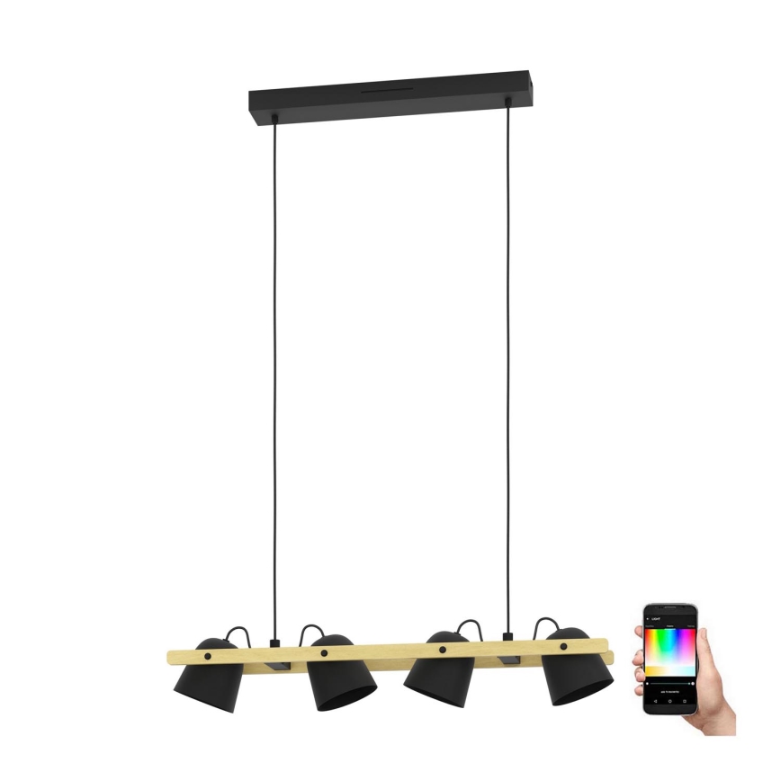 Eglo - Светодиодная подвесная RGBW-люстра с регулированием яркости 4xLED/3,7W/230V 2700-6500K