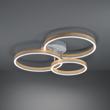 Eglo - Светодиодная припотолочная люстра с регулированием яркости LED/12,5W/230V + 2xLED/15,5W 3000K серый/дуб