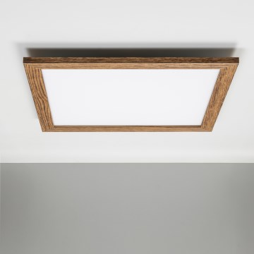 Eglo - Светодиодная припотолочная RGBW-панель с регулированием яркости SALOBRENA-C WOOD LED/30,5W/230V 2700-6500K 64x64 см коричневый + дистанционное управление