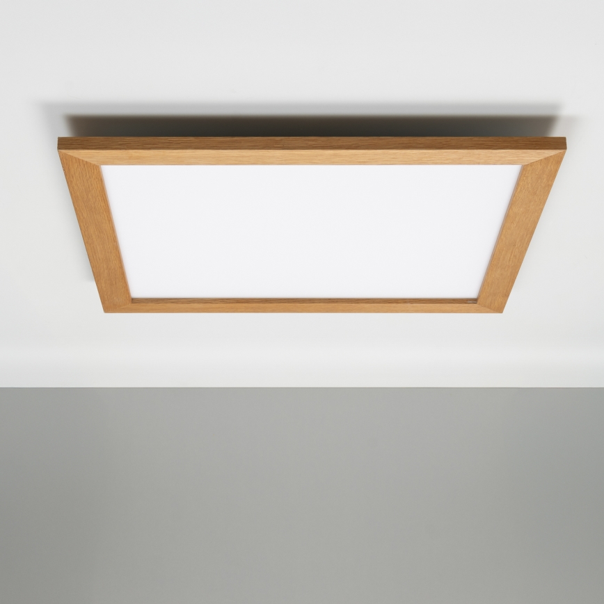 Eglo - Светодиодная припотолочная панель с регулированием яркости SALOBRENA-CL WOOD LED/31W/230V 2700-6500K 64x64 см коричневый