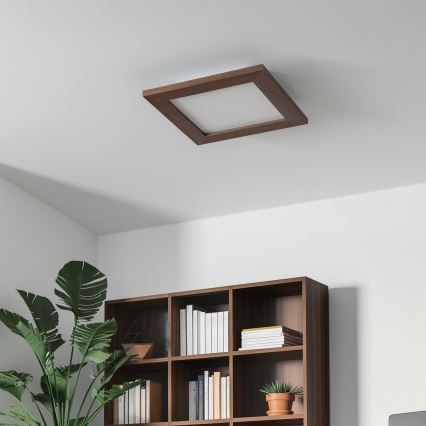 Eglo - Светодиодная припотолочная панель SALOBRENA-RW WOOD LED/17W/230V 2700/4000K 34x34 см темно-коричневый