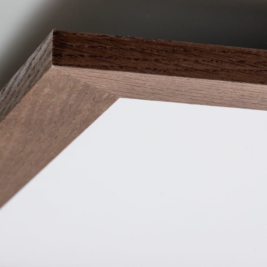 Eglo - Светодиодная припотолочная RGB-панель с регулированием яркости SALOBRENA-C WOOD LED/30,5W/230V 2700-6500K 64x64 см темно-коричневый + дистанционное управление