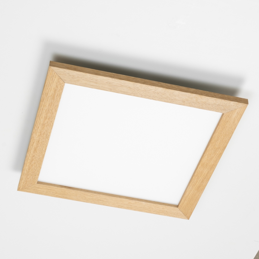 Eglo - Светодиодная припотолочная RGBW-панель с регулированием яркости SALOBRENA-C WOOD LED/21W/230V 2700-6500K 49,5x49,5 см коричневый + дистанционное управление