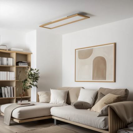 Eglo - Светодиодная RGBW-панель с регулированием яркости SALOBRENA-C WOOD LED/31W/230V 2700-6500K 34x124 см коричневый + дистанционное управление