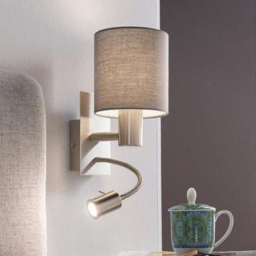 Eglo - Светодиодный настенный светильник 1xE27/40W+LED/3,8W серый