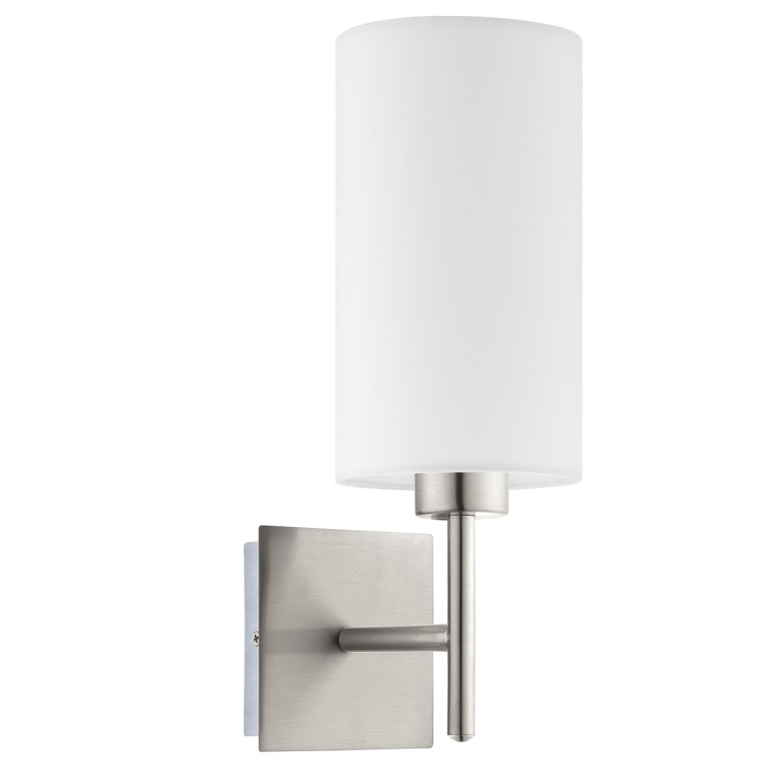 Eglo - Светодиодный настенный светильник TUNJA 1xE27/60W/230V матовый хром/белый