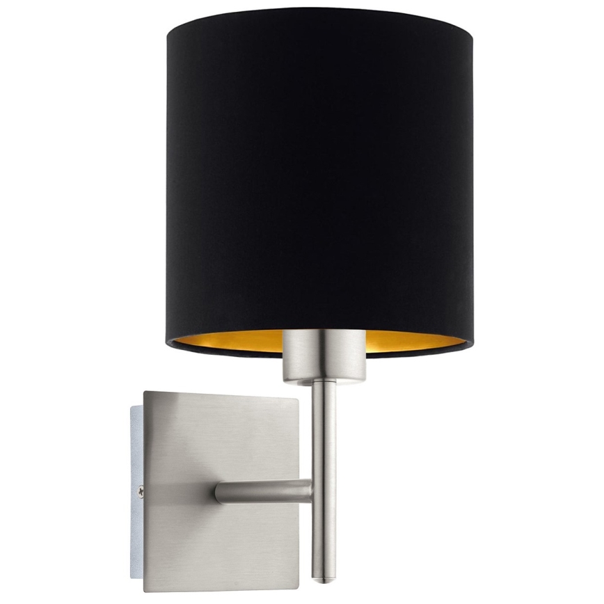Eglo - Светодиодный настенный светильник TUNJA 1xE27/60W/230V матовый хром/черный