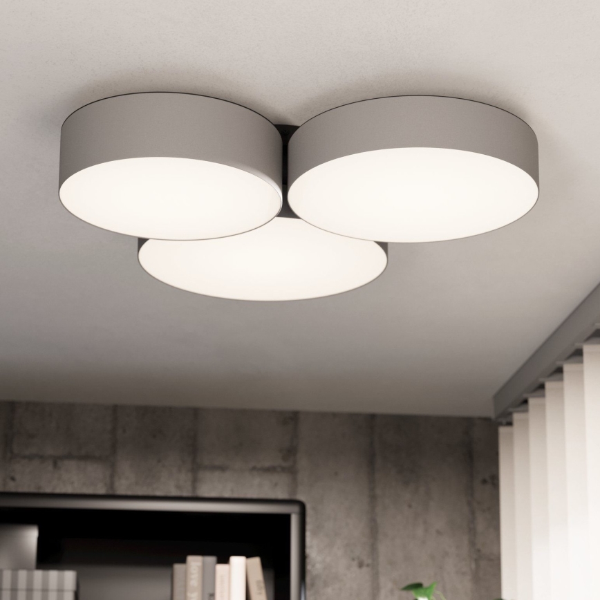 Eglo - Светодиодный потолочный RGBW-светильник с регулированием яркости 3xLED/7,5W/230V 2700-6500K серый