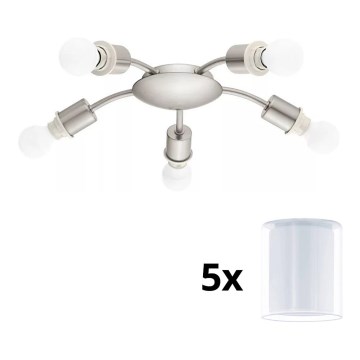 Eglo - Светодиодный потолочный светильник MY CHOICE 5xE14/4W/230V матовый хром/белый