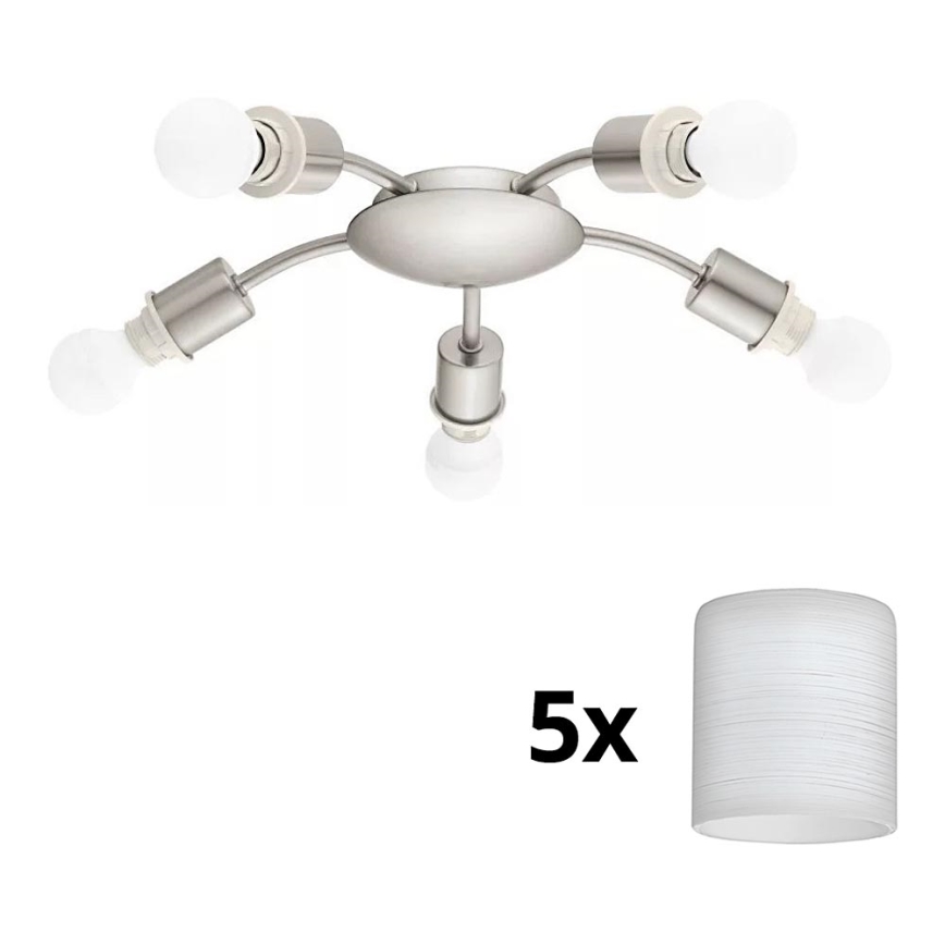 Eglo - Светодиодный потолочный светильник MY CHOICE 5xE14/4W/230V матовый хром/белый