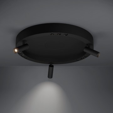 Eglo - Светодиодный потолочный светильник с регулированием яркости 3xLED/8W/230V + 3xLED/8,5W 3000K черная + дистанционное управление