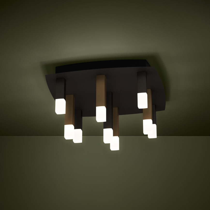 Eglo - Светодиодный потолочный светильник с регулированием яркости 9xLED/3,1W/230V 3000K антрацит/золотистый