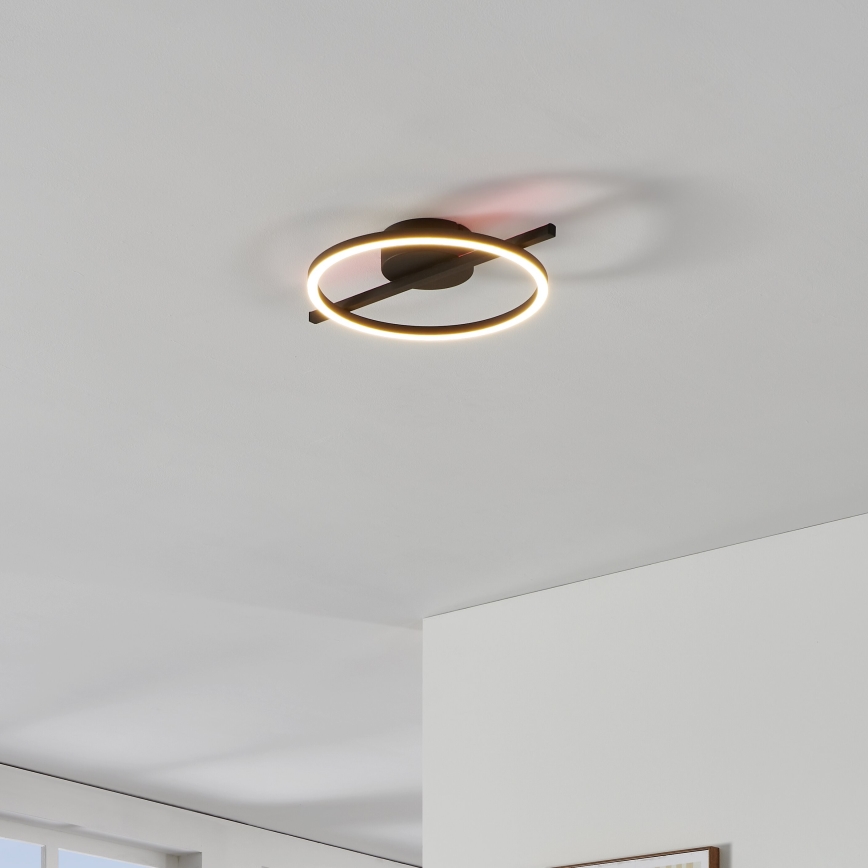 Eglo - Светодиодный потолочный RGBW-светильник с регулированием яркости LED/17W/230V 2700-6500K черный + дистанционное управление