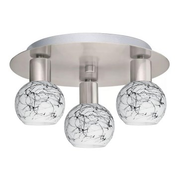 Eglo - Светодиодный потолочный светильник MY CHOICE 3xE14/4W/230V матовый хром/белый/черный