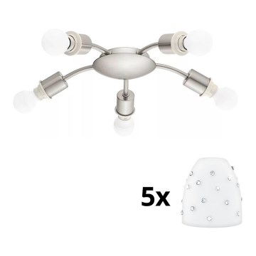 Eglo - Светодиодный потолочный светильник MY CHOICE 5xE14/4W/230V матовый хром/белый