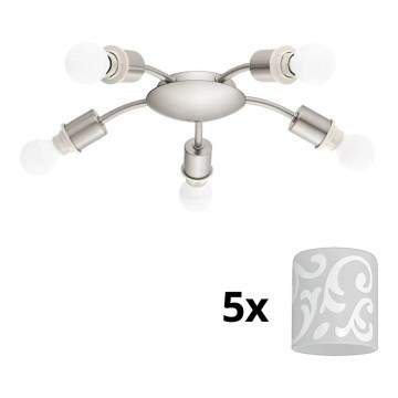 Eglo - Светодиодный потолочный светильник MY CHOICE 5xE14/4W/230V матовый хром/белый