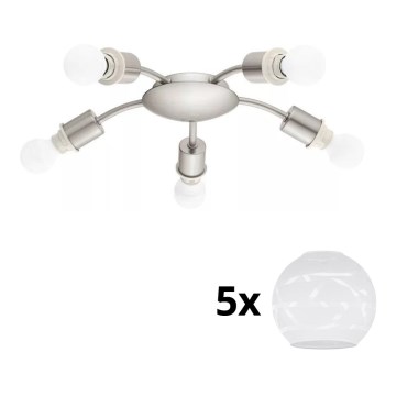 Eglo - Светодиодный потолочный светильник MY CHOICE 5xE14/4W/230V матовый хром/белый
