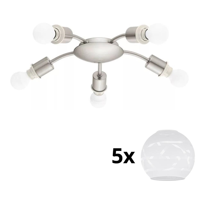 Eglo - Светодиодный потолочный светильник MY CHOICE 5xE14/4W/230V матовый хром/белый