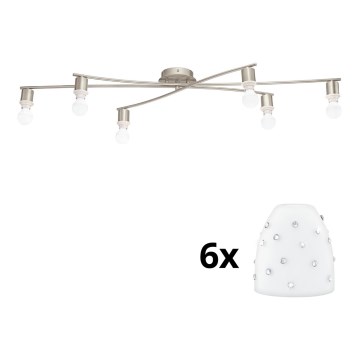 Eglo - Светодиодный потолочный светильник MY CHOICE 6xE14/4W/230V матовый хром/белый