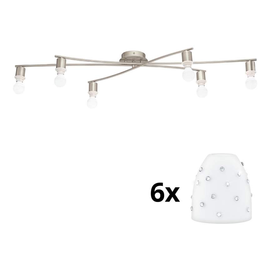 Eglo - Светодиодный потолочный светильник MY CHOICE 6xE14/4W/230V матовый хром/белый