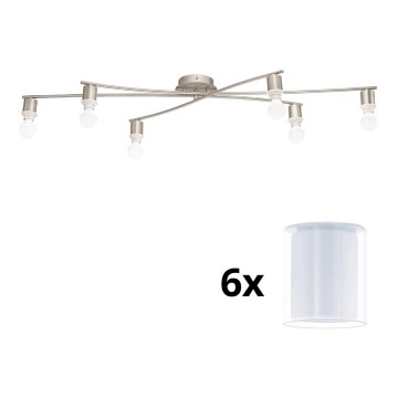 Eglo - Светодиодный потолочный светильник MY CHOICE 6xE14/4W/230V матовый хром/белый